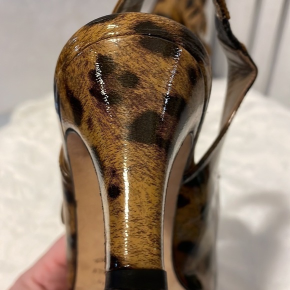 ANYI Lu Peep toe heels. Leopard print worn twice. Handmade in Italy. - Picture 6 of 9